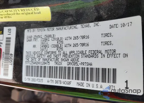 2017 Toyota Tacoma Trd Off Road z USA, uszkodzony, nr VIN 5TFCZ5AN2HX120475